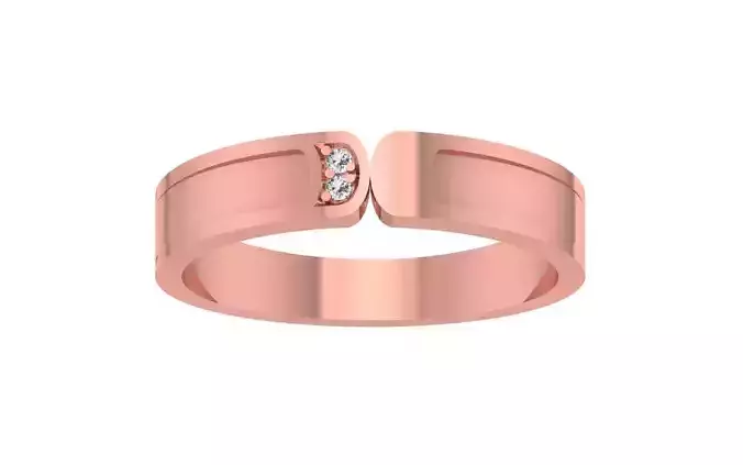 Round Diamond Women Wedding Band 3dm STL OBJ FBX Render Details