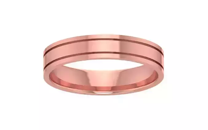 Plain Gold Women Wedding Band 3dm STL OBJ FBX Render Details