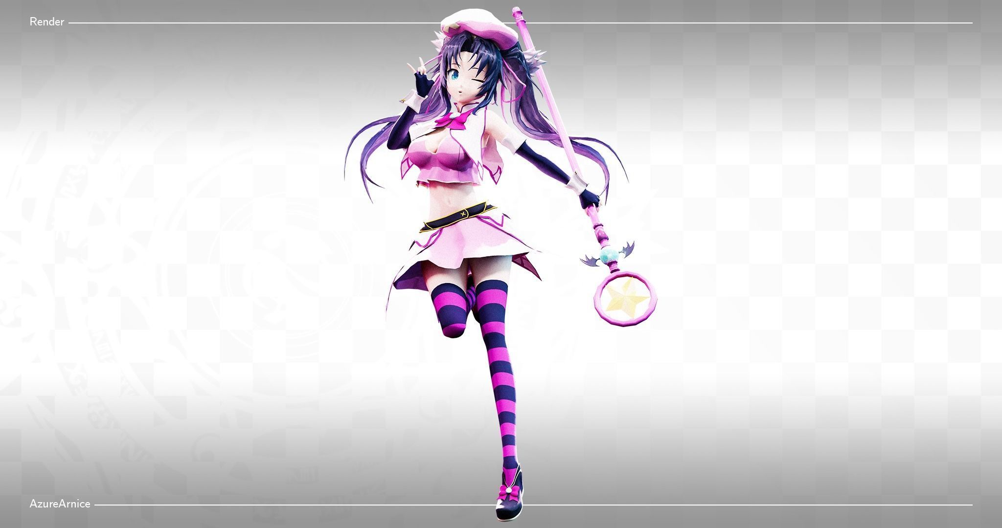 Highschool DxD - Serafall Leviathan MMD Model DELUXE Low-poly 3D model_3