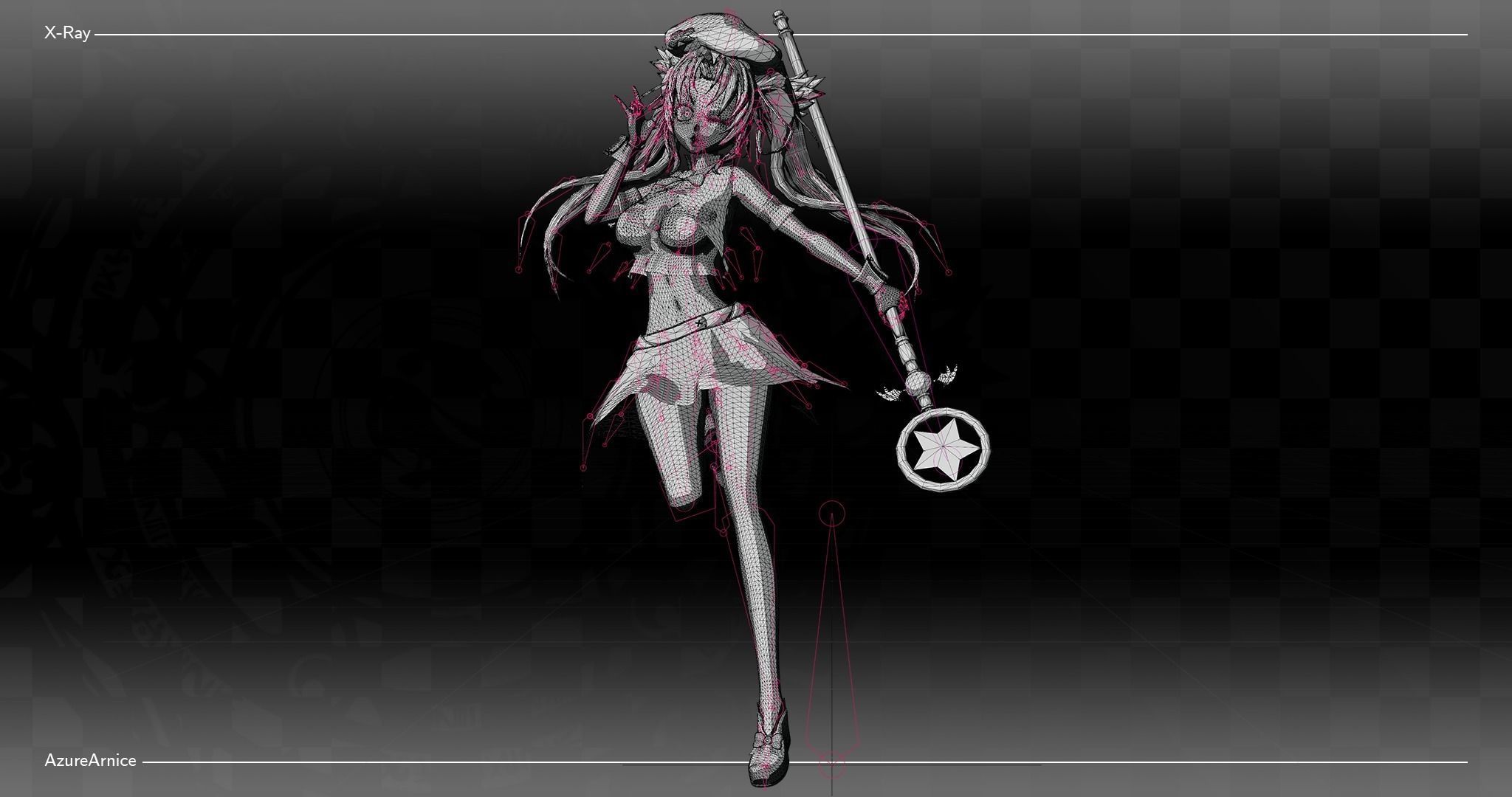 Highschool DxD - Serafall Leviathan MMD Model DELUXE Low-poly 3D model_11