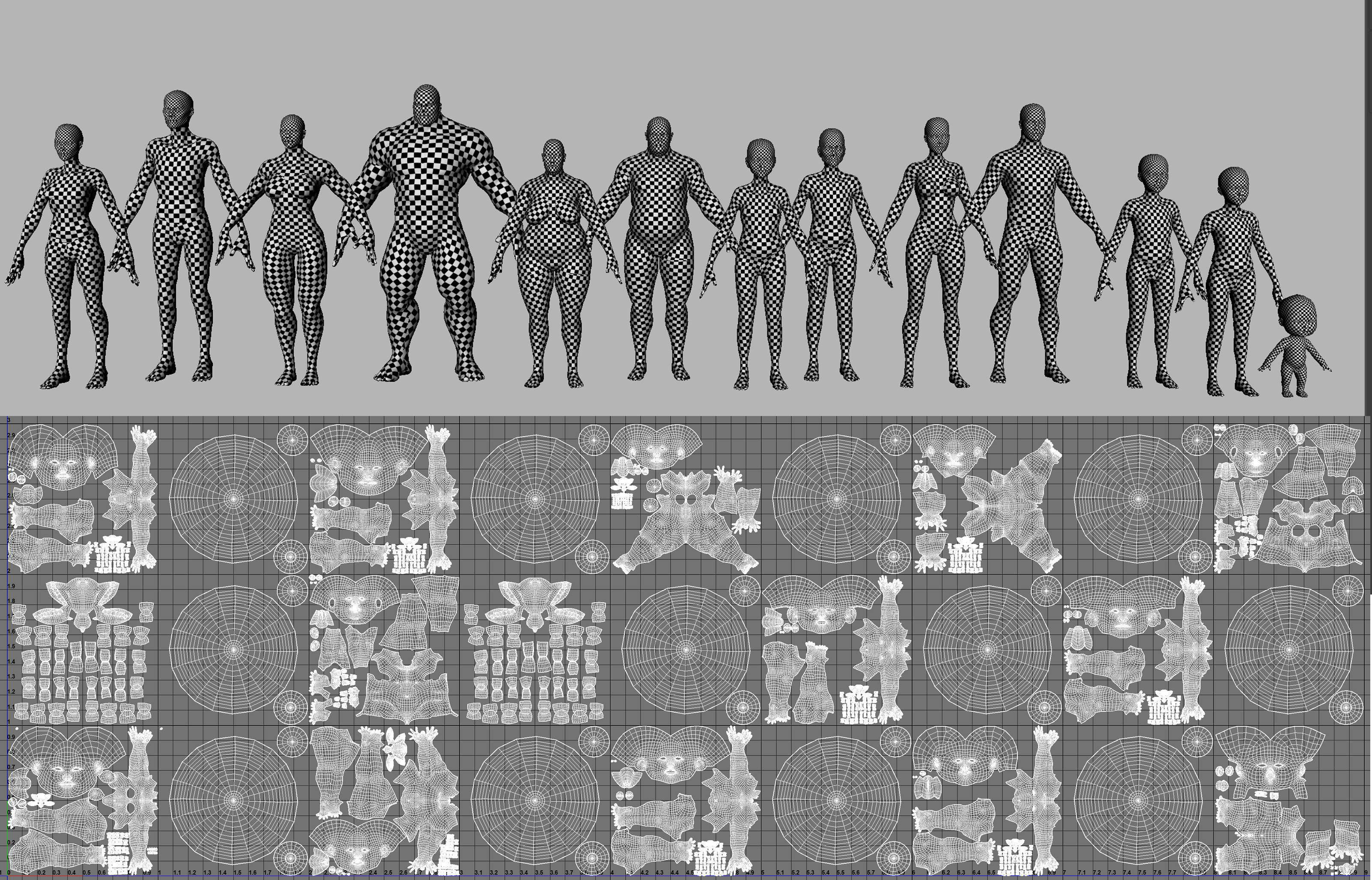 13 BaseMesh Pack Low-poly 3D model_3