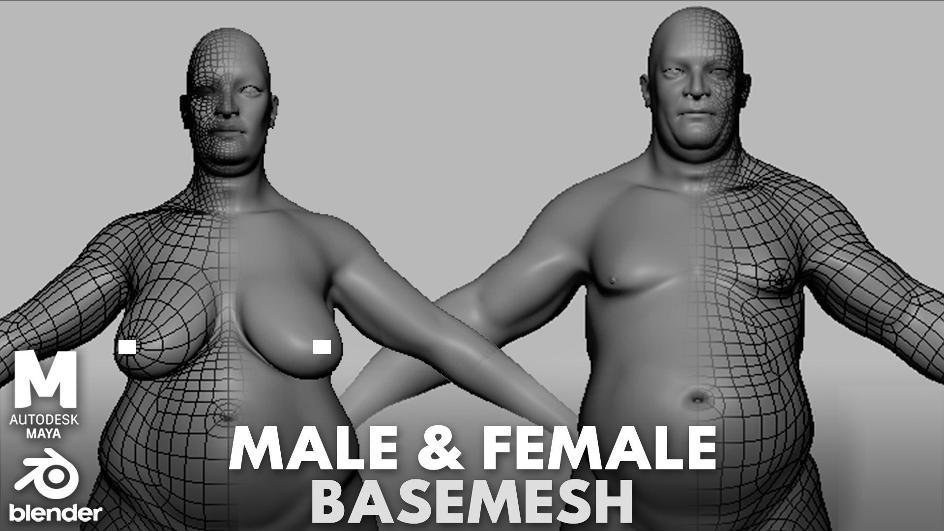 13 BaseMesh Pack Low-poly 3D model_8