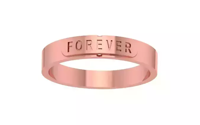 Forever Word Promise Wedding Band 3dm STL OBJ FBX Render Details