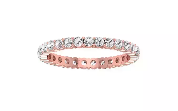 Round Diamond Women Wedding Band 3dm STL OBJ FBX Render Details