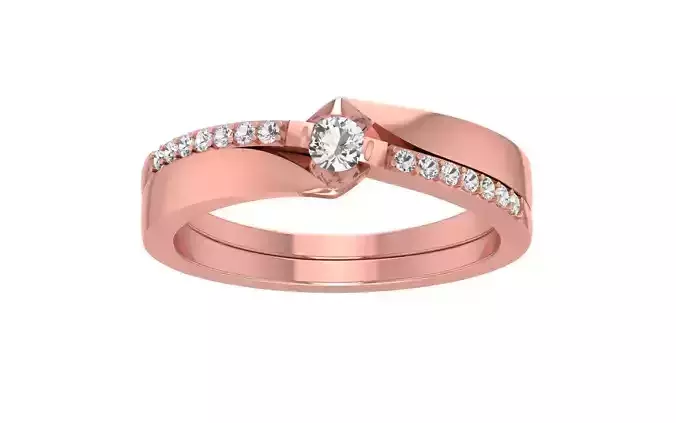 Round Diamond  Wedding Band 3dm STL OBJ FBX Render Details