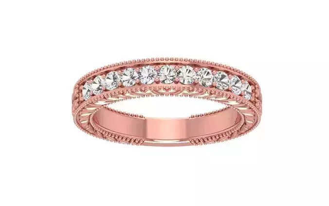 Round Diamond Wedding Band 3dm STL OBJ FBX Render Details