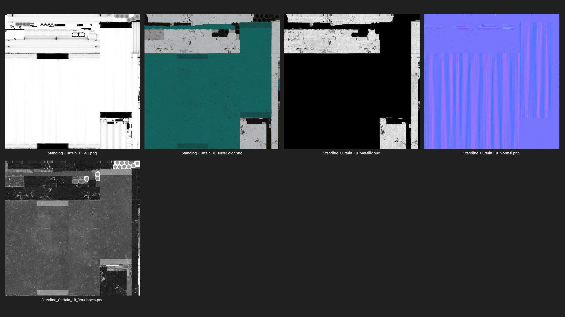 Standing Curtain 1B Low-poly 3D model_13