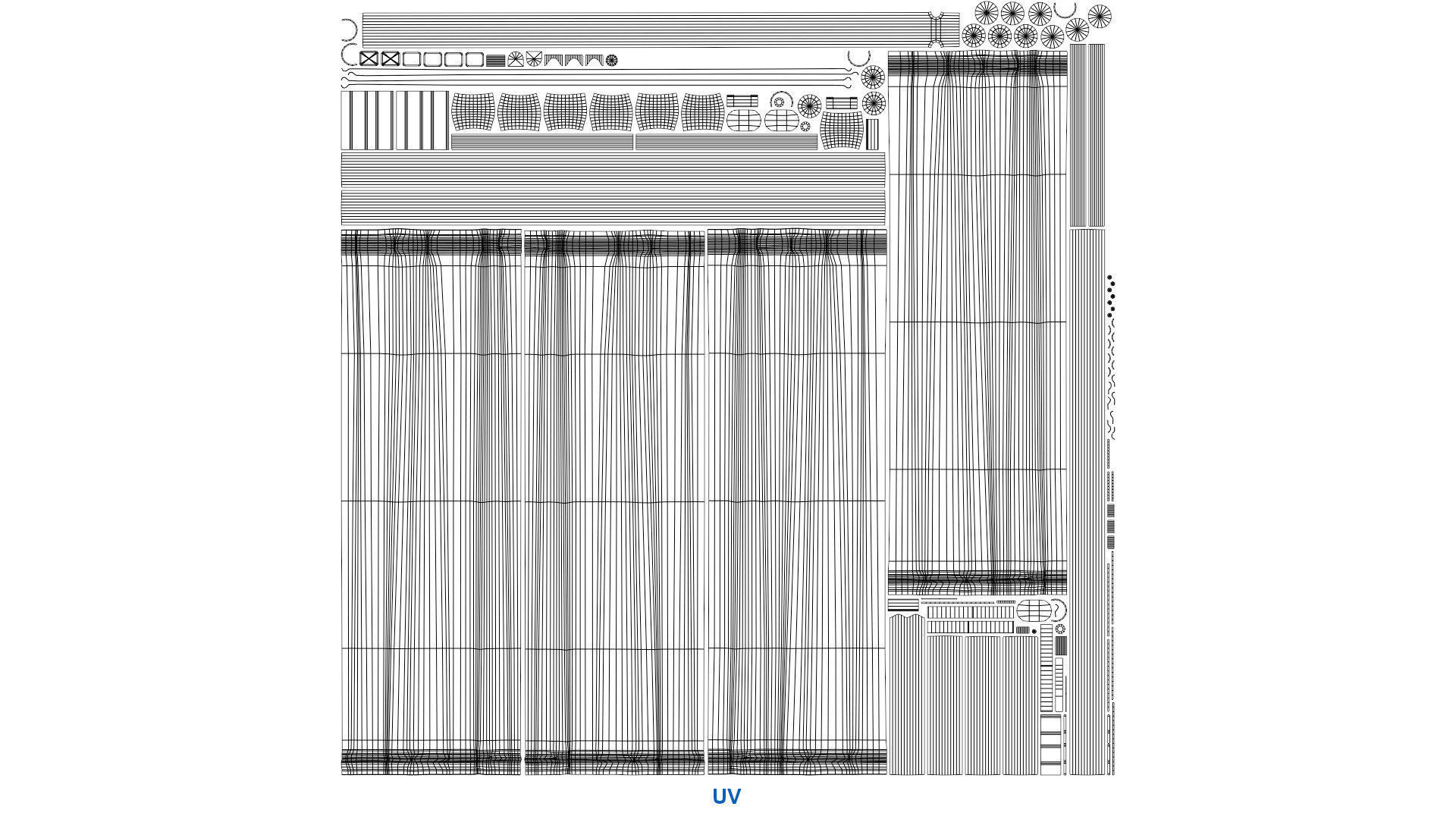 Standing Curtain 1B Low-poly 3D model_12