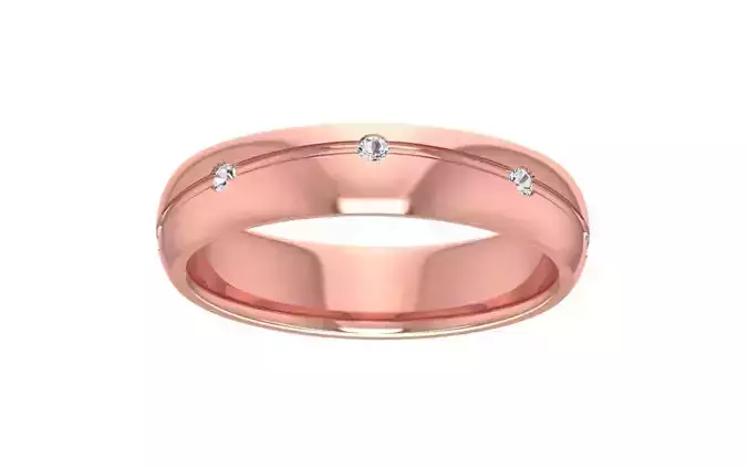 Round Diamond Women Wedding Band 3dm STL OBJ FBX Render Details