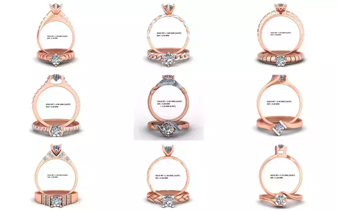 Mega 36 Rings For Women With Stylish And Classic New Design  3D Model Collection