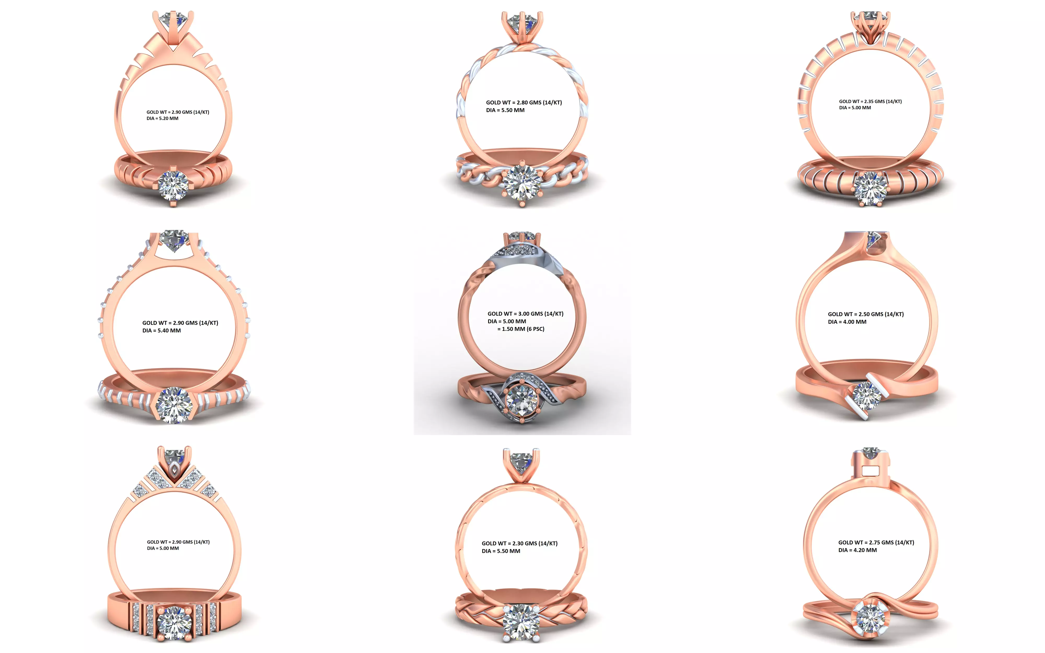 Mega 36 Rings For Women With Stylish And Classic New Design 3D Model Collection_0