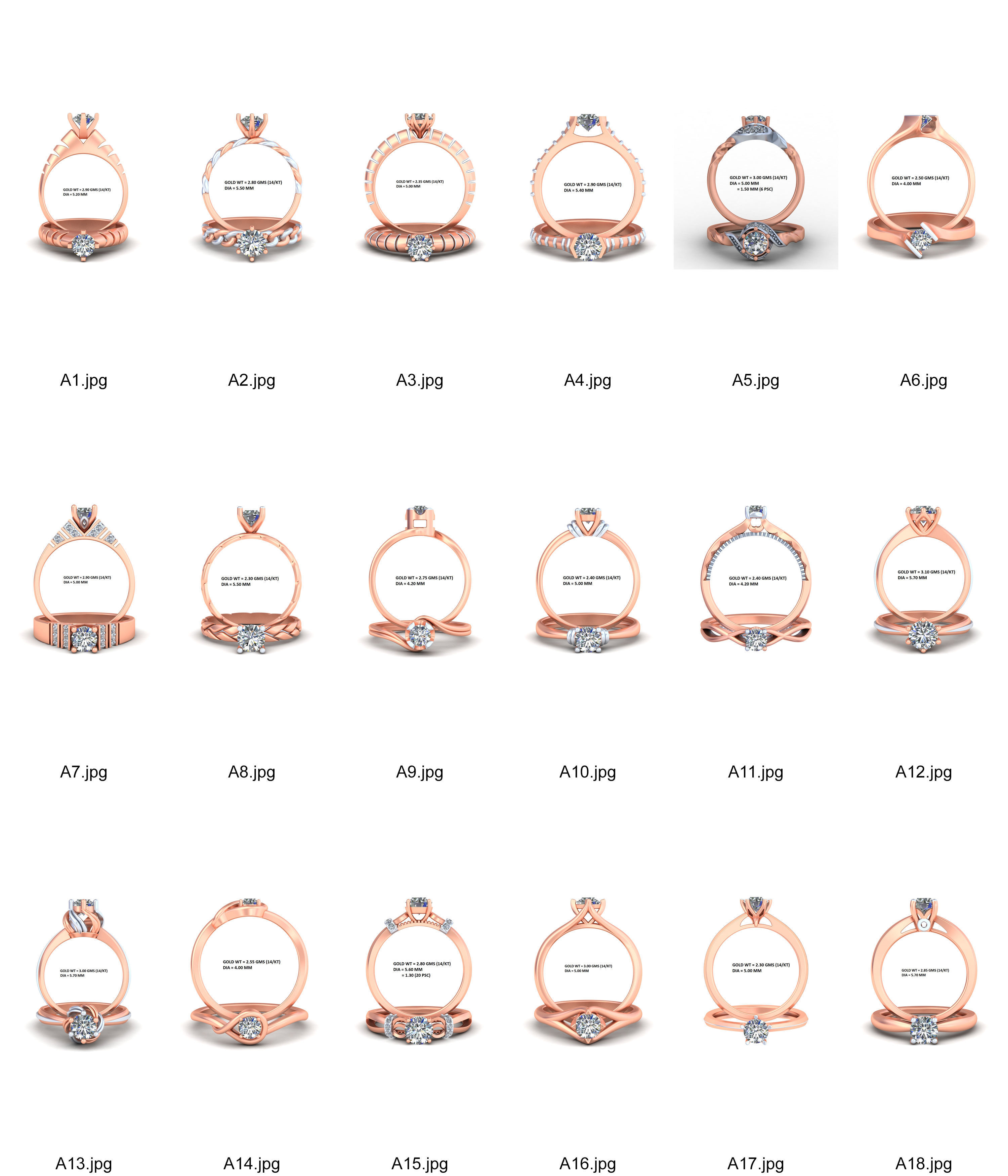 Mega 36 Rings For Women With Stylish And Classic New Design 3D Model Collection_4