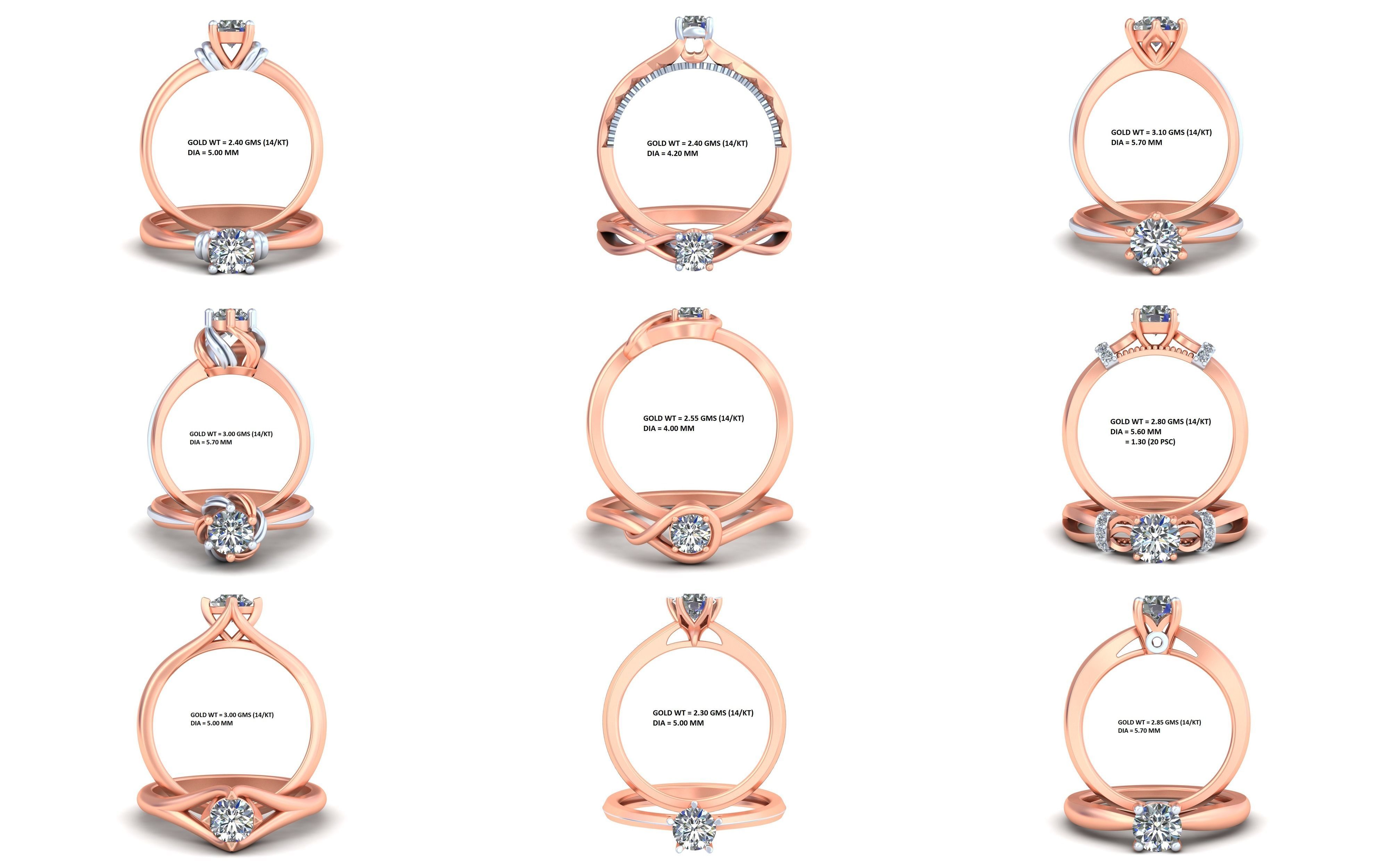 Mega 36 Rings For Women With Stylish And Classic New Design 3D Model Collection_2