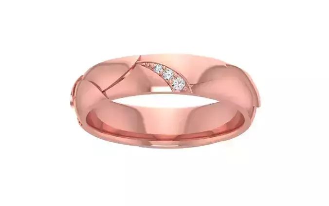 Round Diamond Women Wedding Band 3dm STL OBJ FBX Render Details