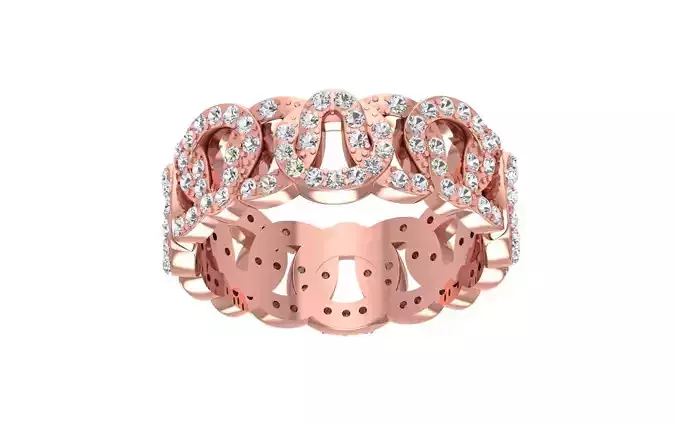 Round Diamond Women Wedding Band 3dm STL OBJ FBX Render Details