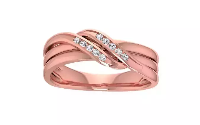 Round Diamond Women Wedding Band 3dm STL OBJ FBX Render Details