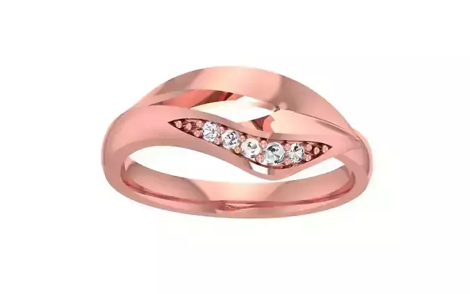 Round Diamond Women Wedding Band 3dm STL OBJ FBX Render Details