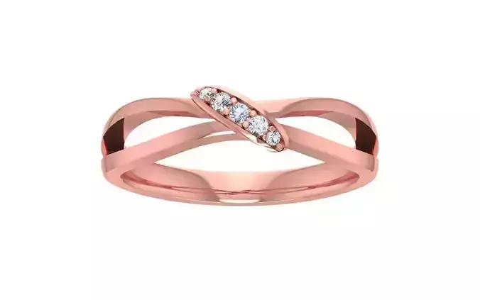 Split Shank Round Diamond Women Wedding Band 3dm STL OBJ FBX 