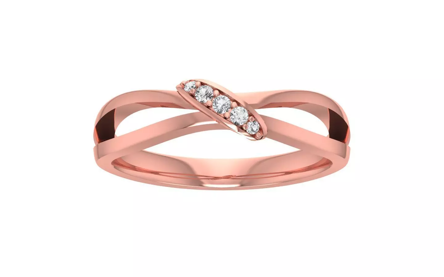 Split Shank Round Diamond Women Wedding Band 3dm STL OBJ FBX  3D print model_0