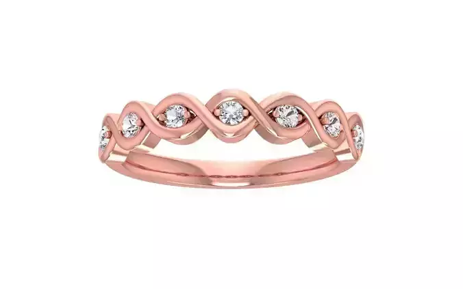 Wave Design Round Cut Wedding Band 3dm STL OBJ FBX Render Detail