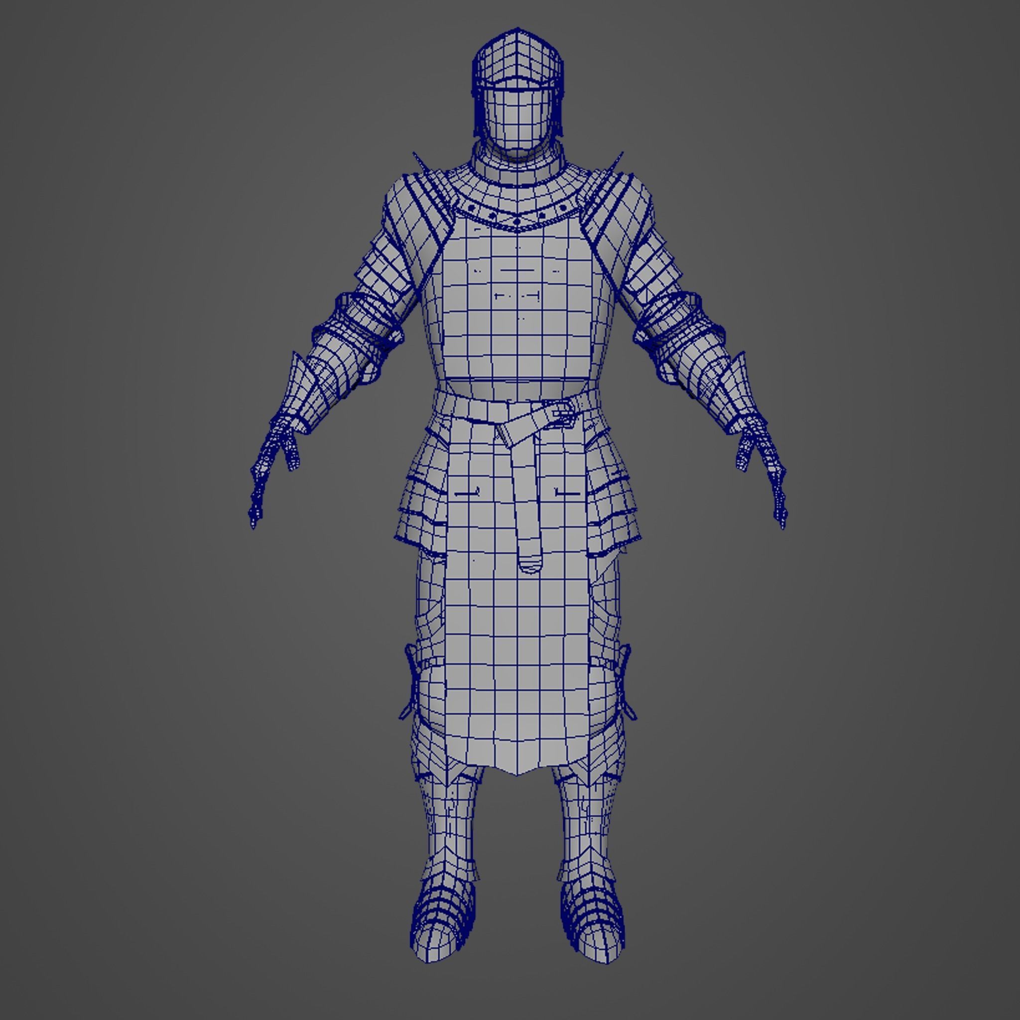 Medieval Armor Basemesh 3D model_12