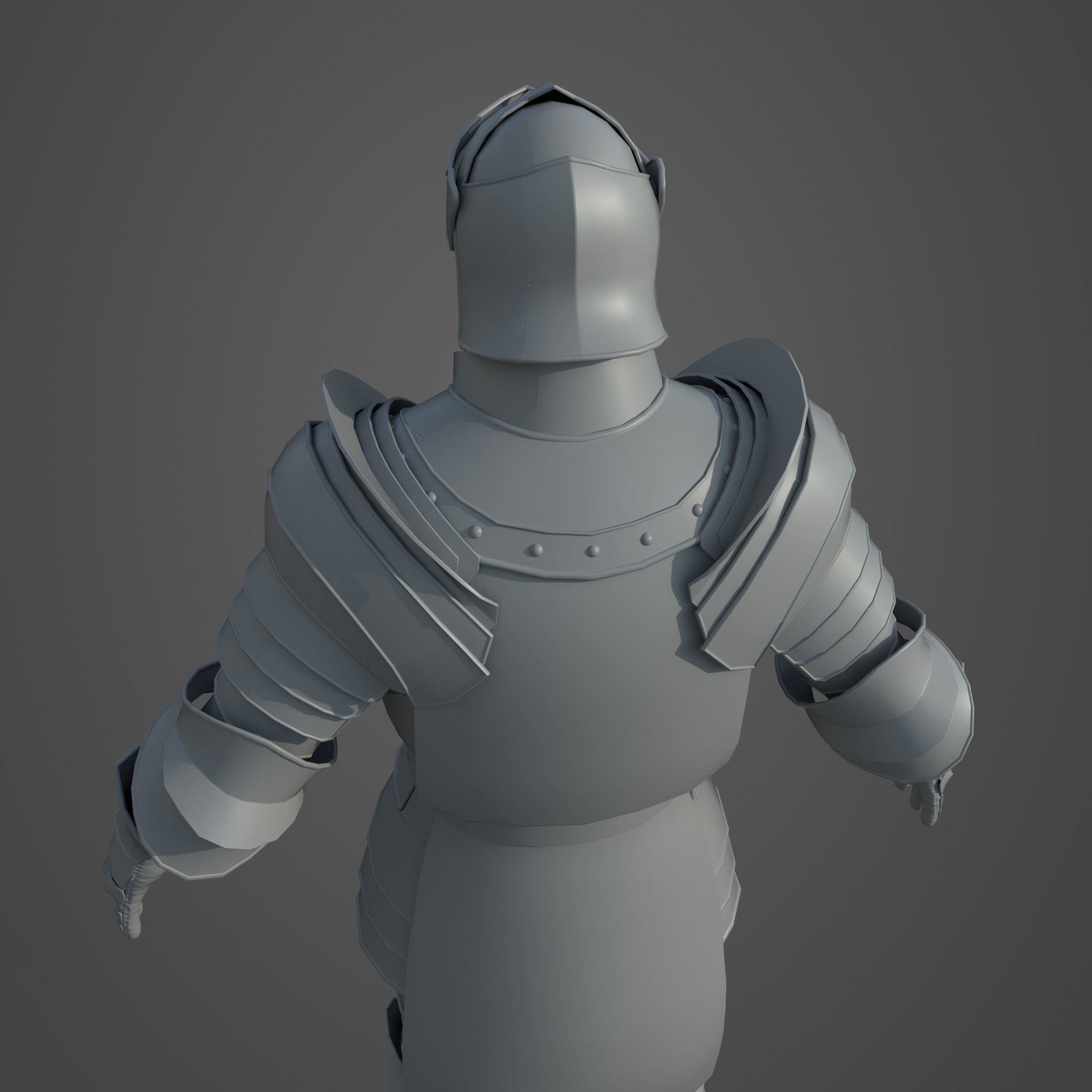 Medieval Armor Basemesh 3D model_9