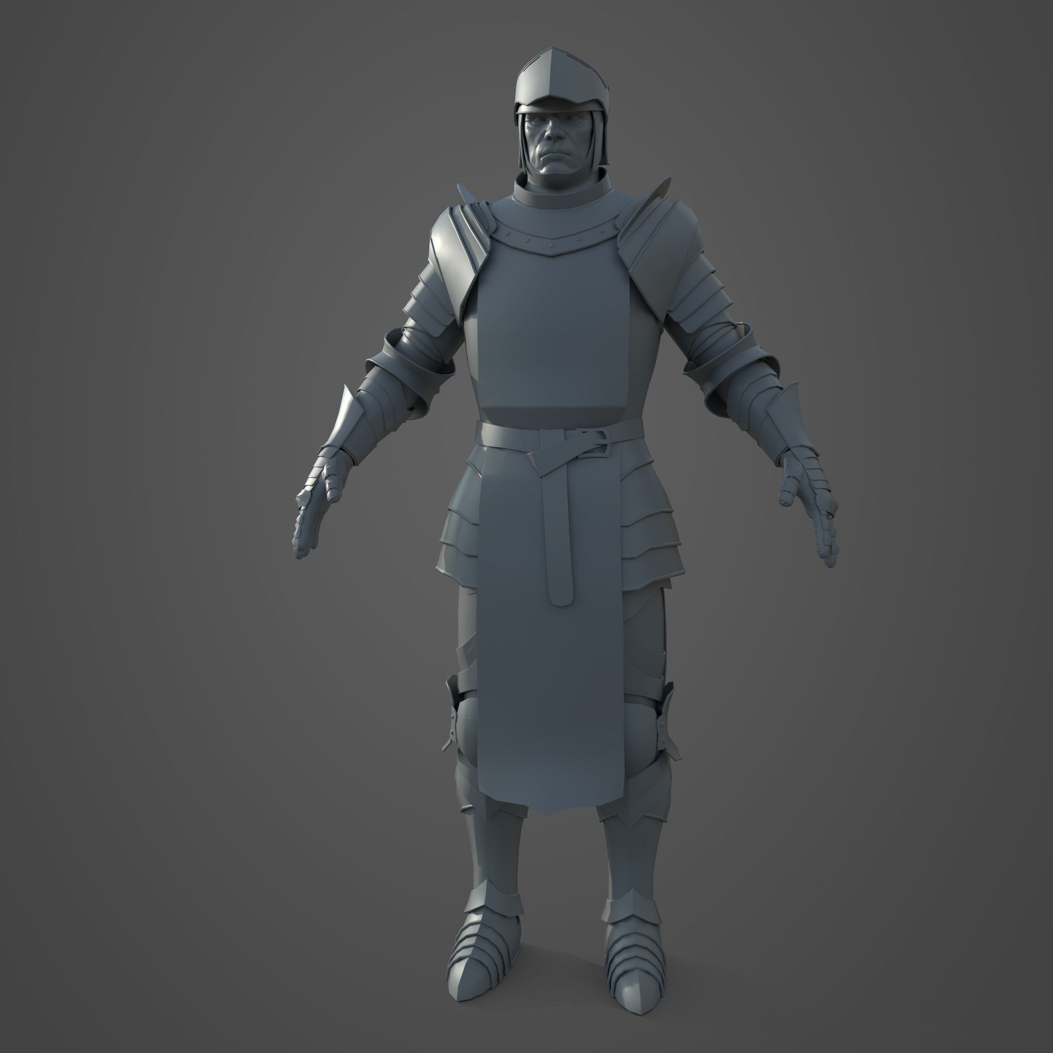 Medieval Armor Basemesh 3D model_11