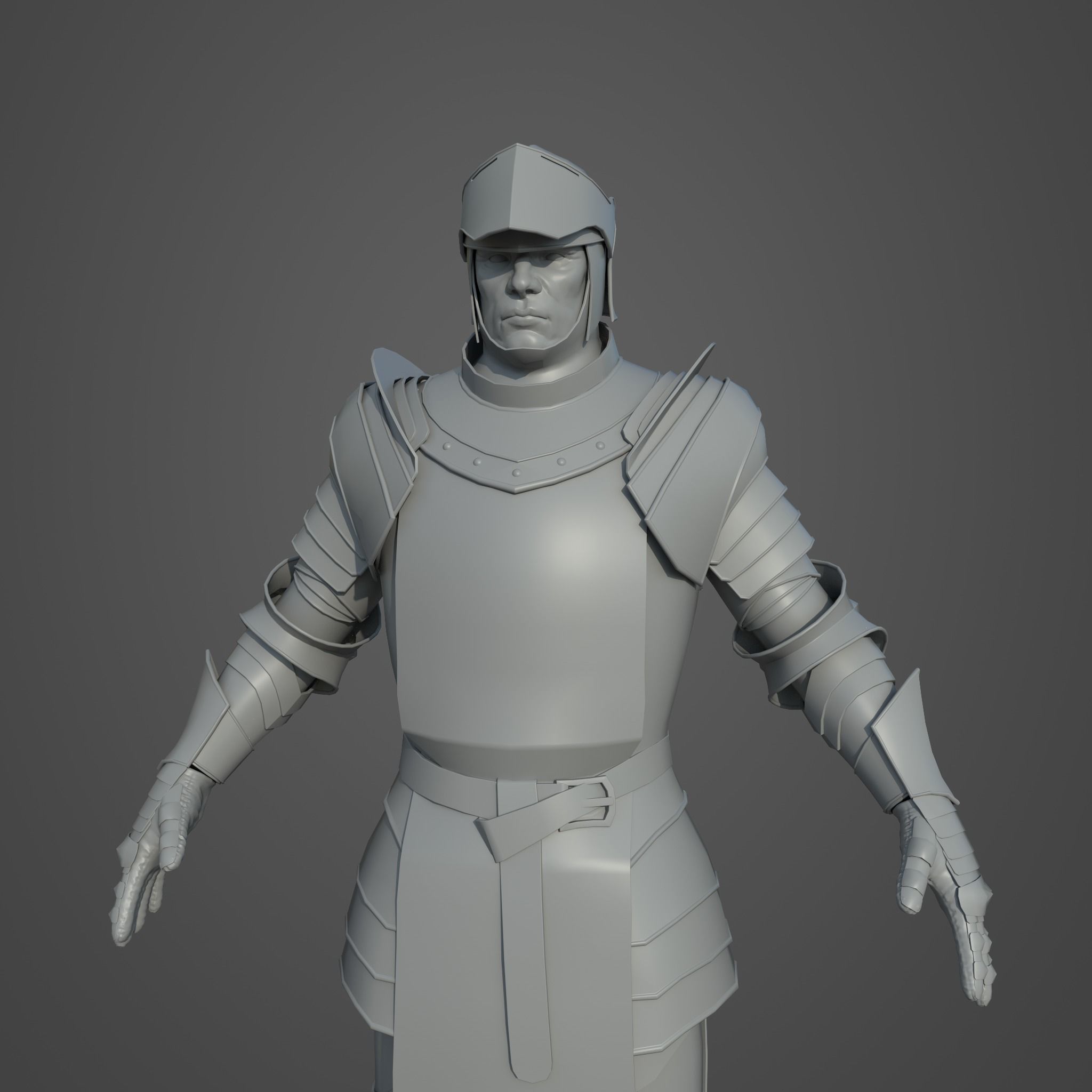 Medieval Armor Basemesh 3D model_7