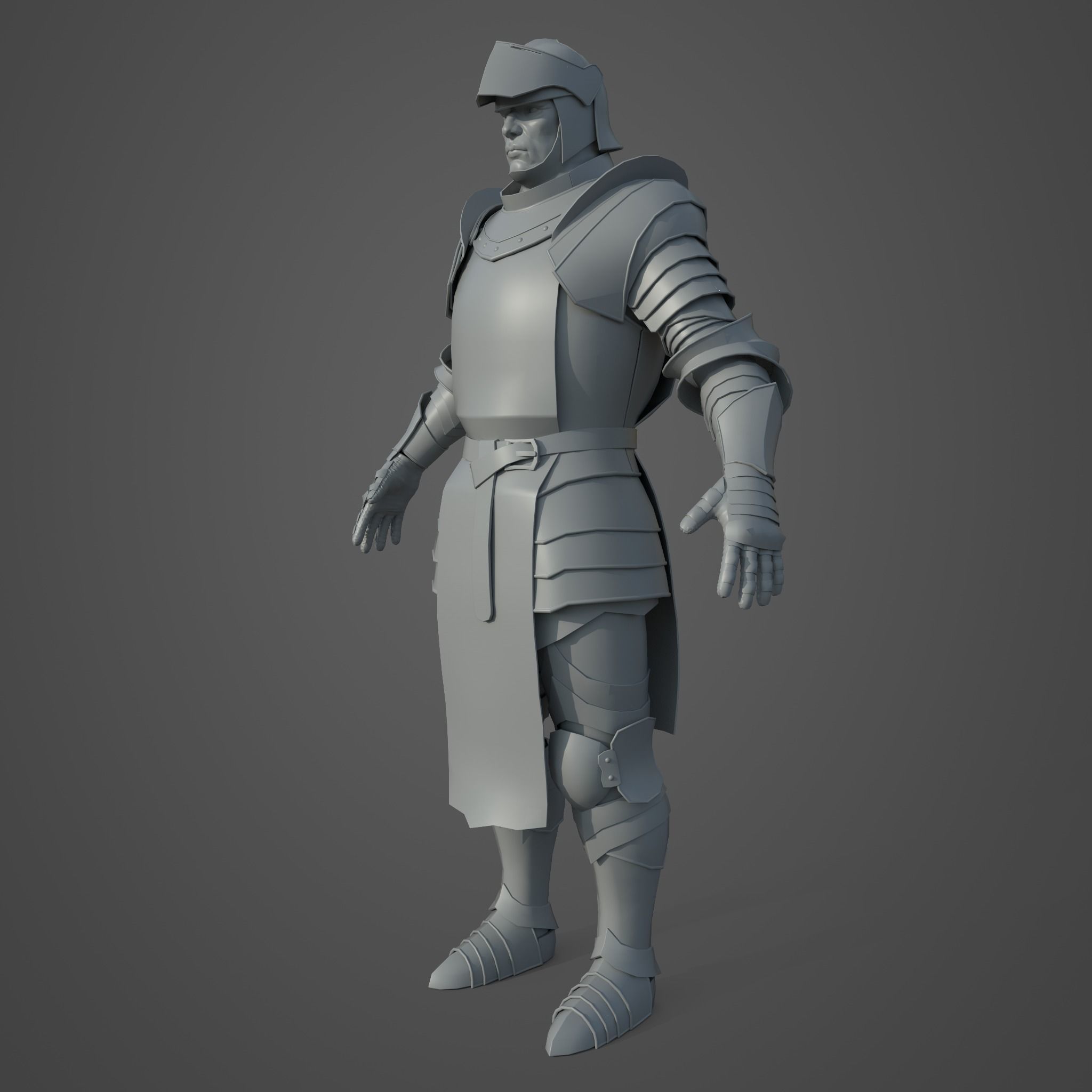 Medieval Armor Basemesh 3D model_2