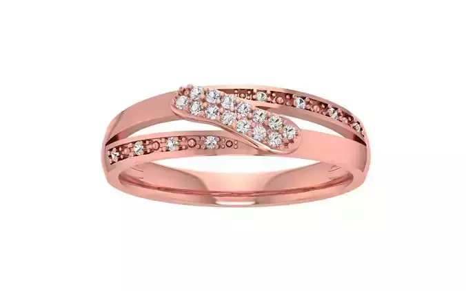 Round Cut Diamond Wedding Band 3dm STL OBJ FBX Render Details