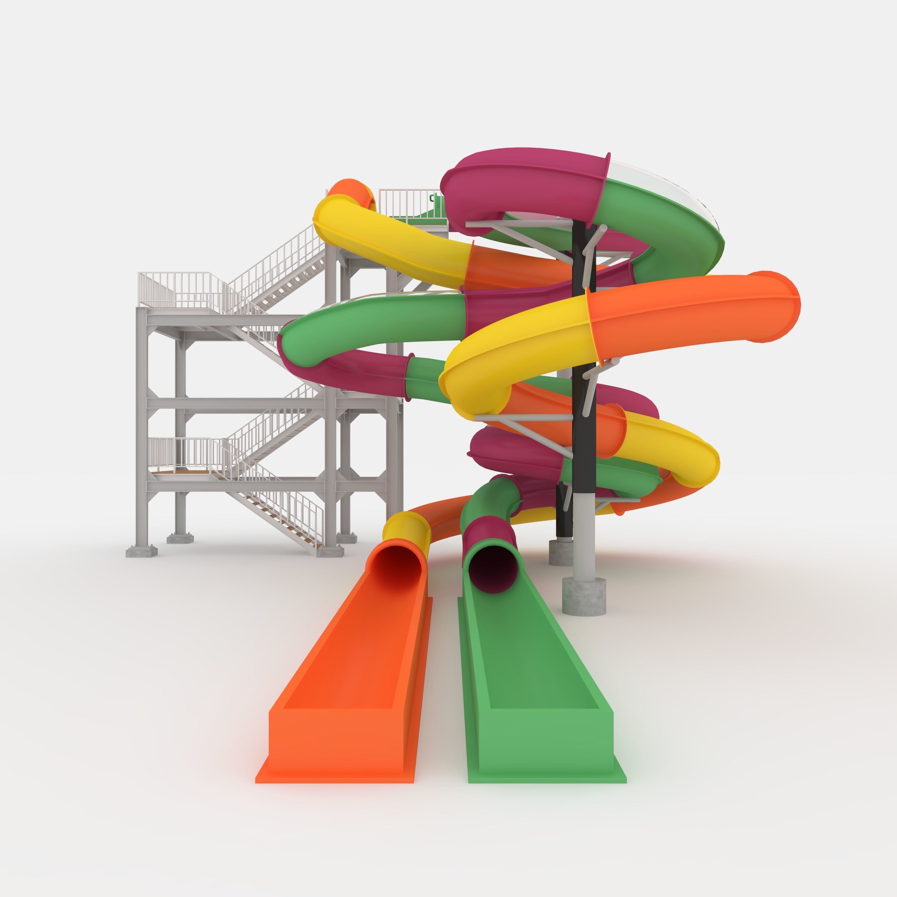 Waterpark Slide 3 3D model_4