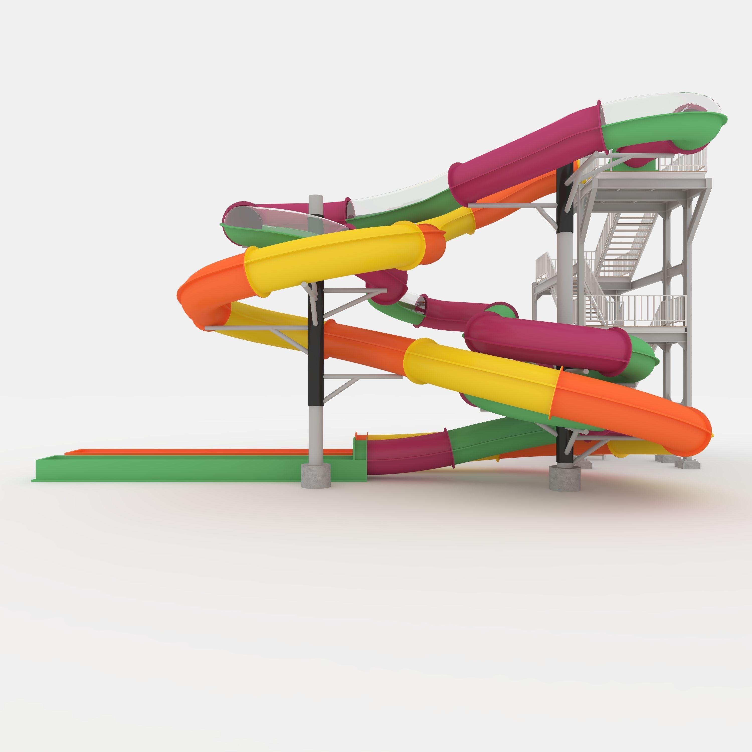 Waterpark Slide 3 3D model_8