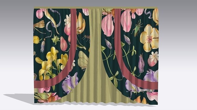 Curtain Low-poly 3D model
