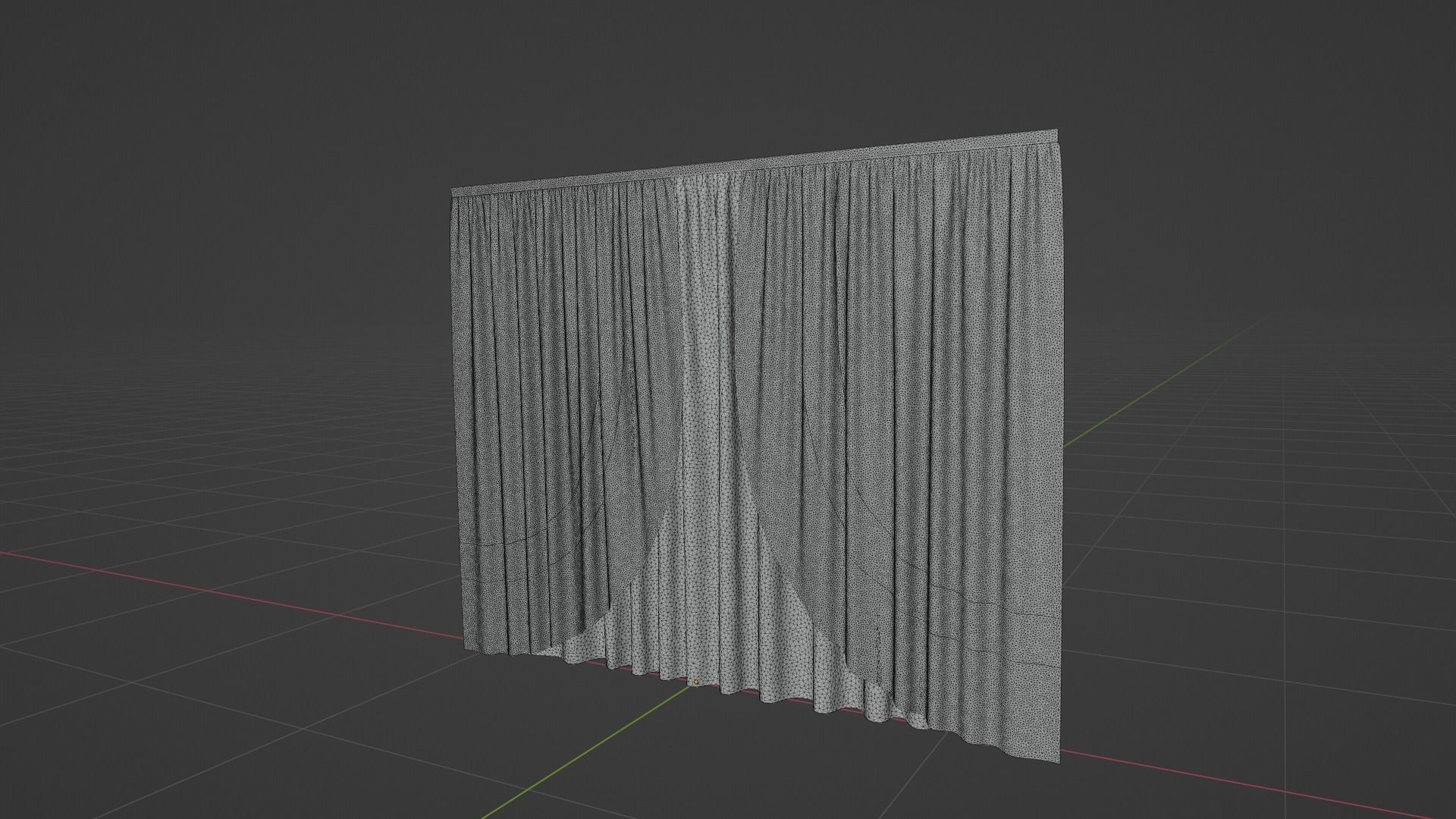 Curtain Low-poly 3D model_8