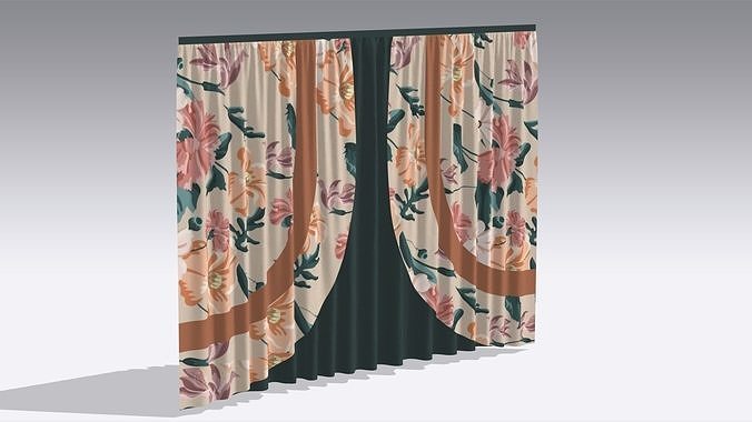 Curtain Low-poly 3D model