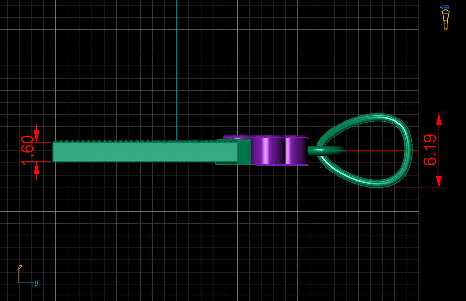 H letter pendant 3D print model_10