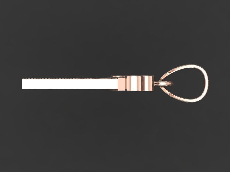 H letter pendant 3D print model_8