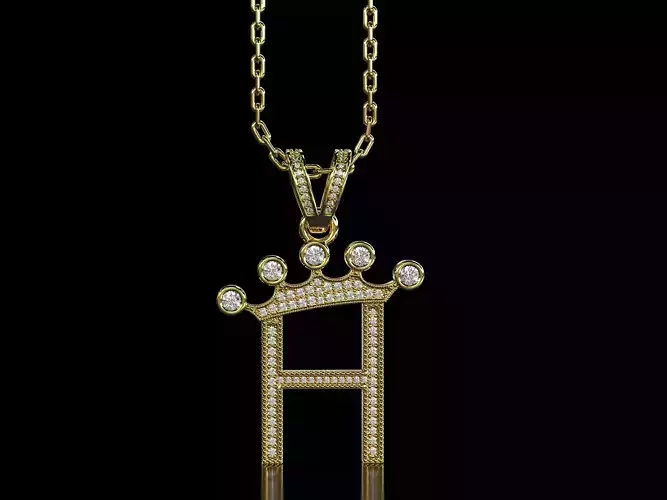 H letter pendant 3D print model
