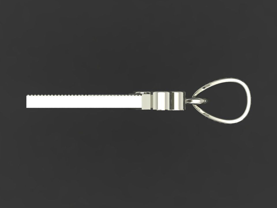 H letter pendant 3D print model_7