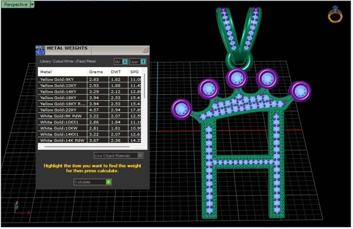 H letter pendant 3D print model_5
