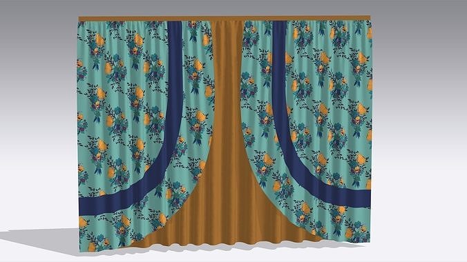 Curtain Low-poly 3D model