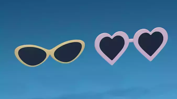 Cartoon Heart Shaped Sunglasses