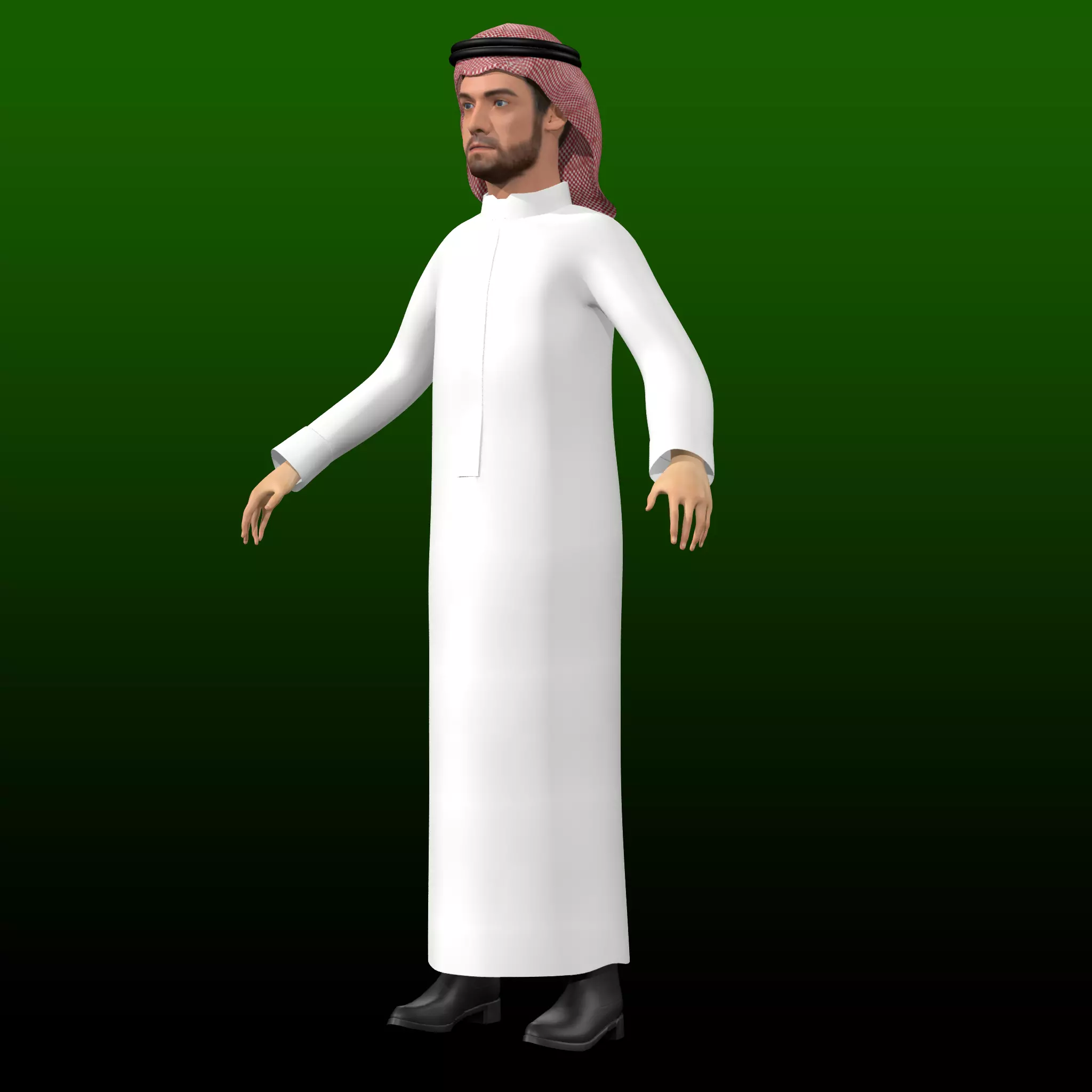 Arab Man Rig Low-poly 3D model