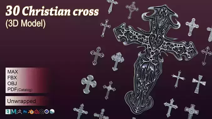 30 Christian cross 3D model Vol 3 3D model