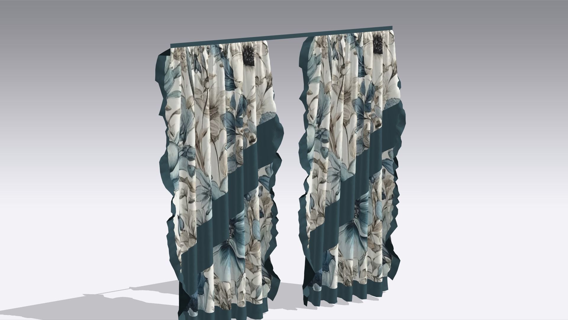 Curtain Low-poly 3D model_2