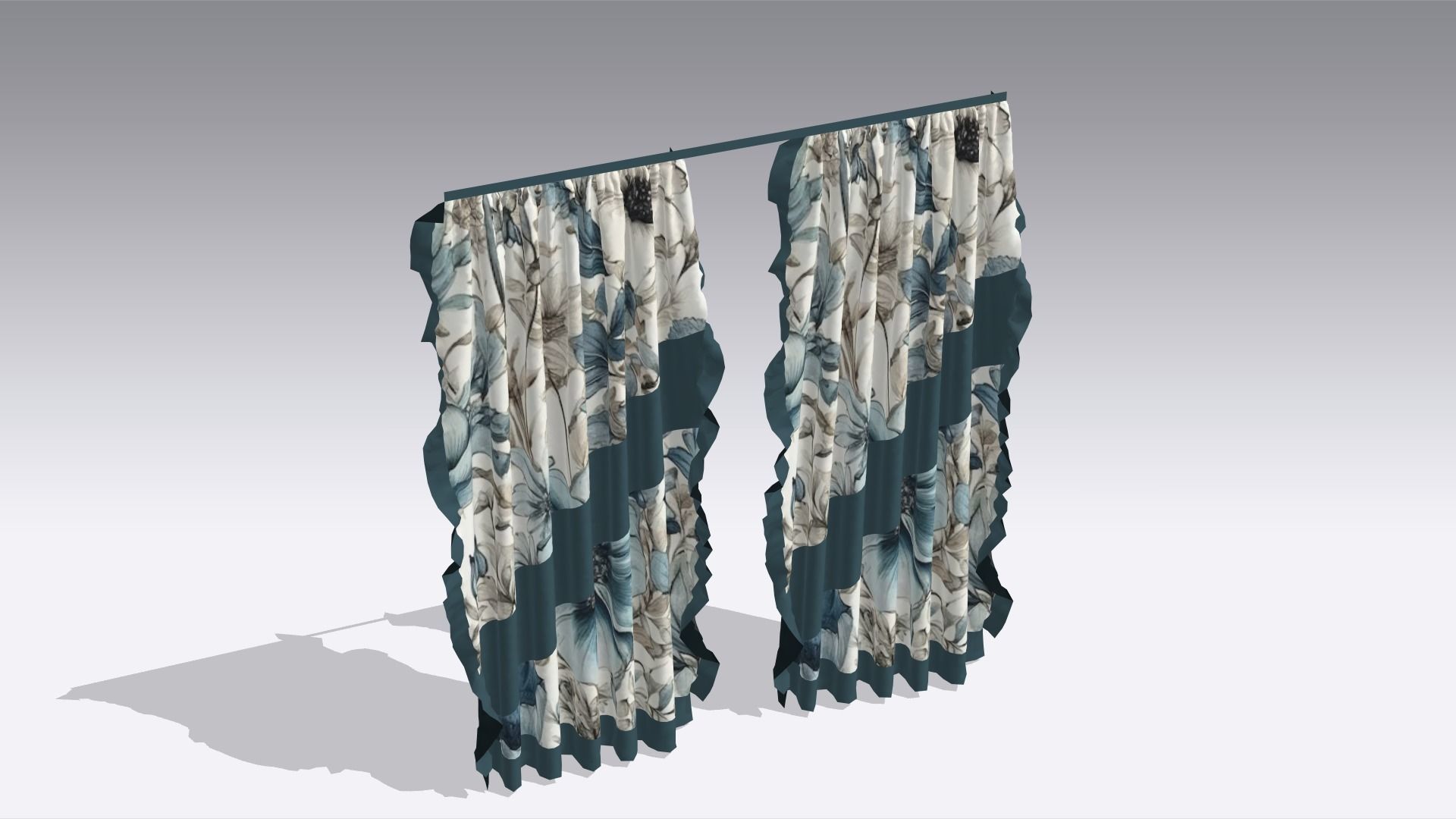 Curtain Low-poly 3D model_6