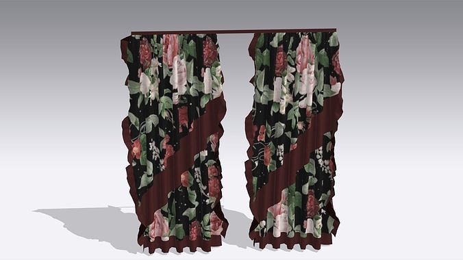 Curtain Low-poly 3D model