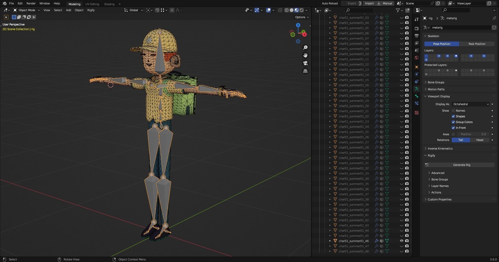 48 Casual Characters Huge Set Rigged Low-poly 3D model_17