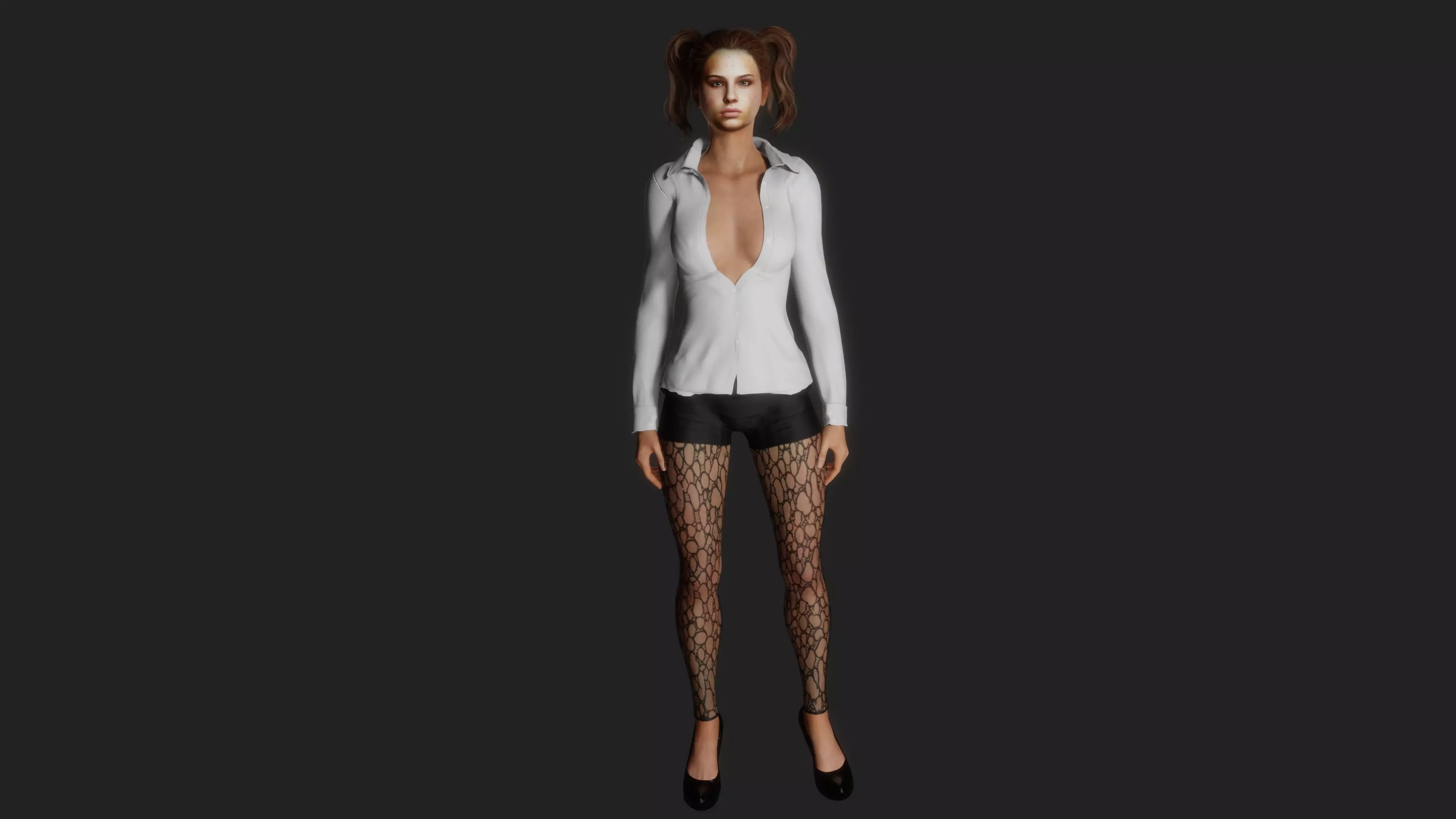 Beautiful student girl 3D model