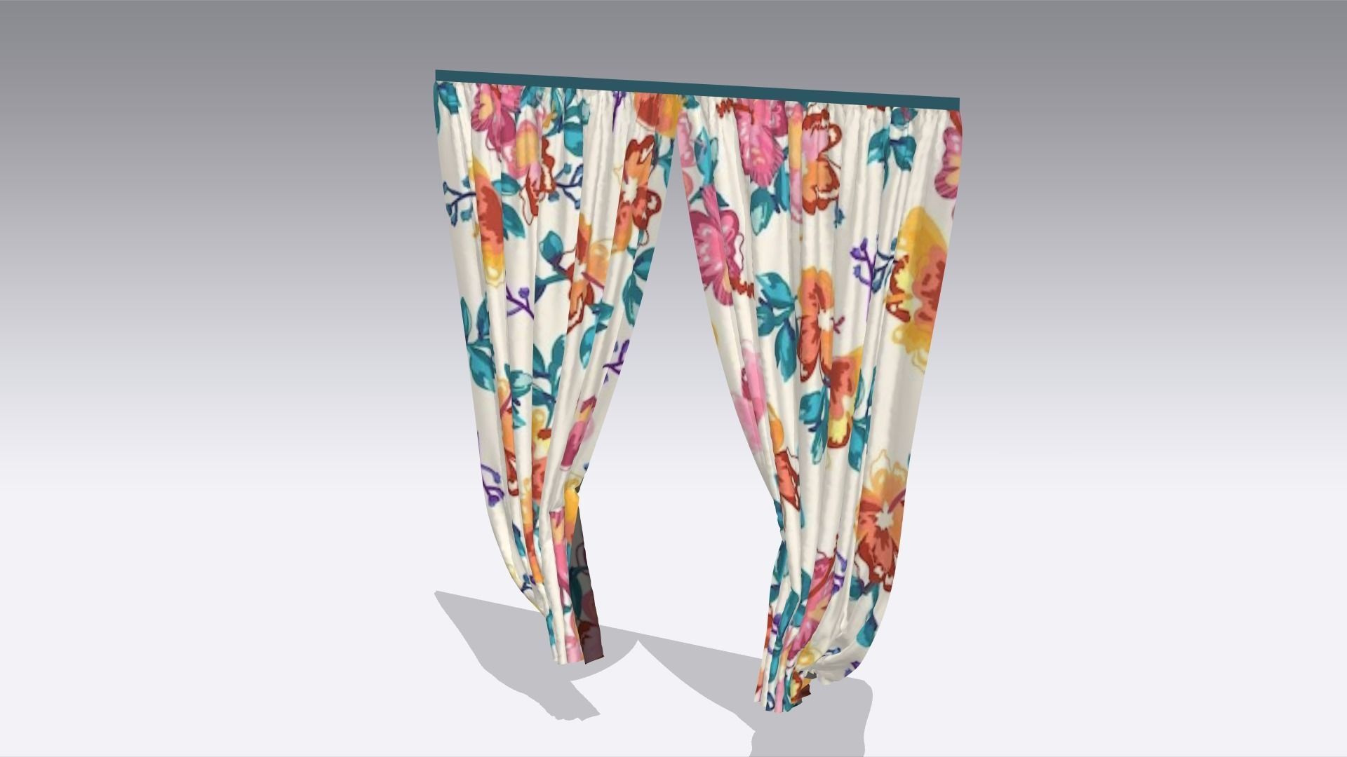 Curtain Low-poly 3D model_2